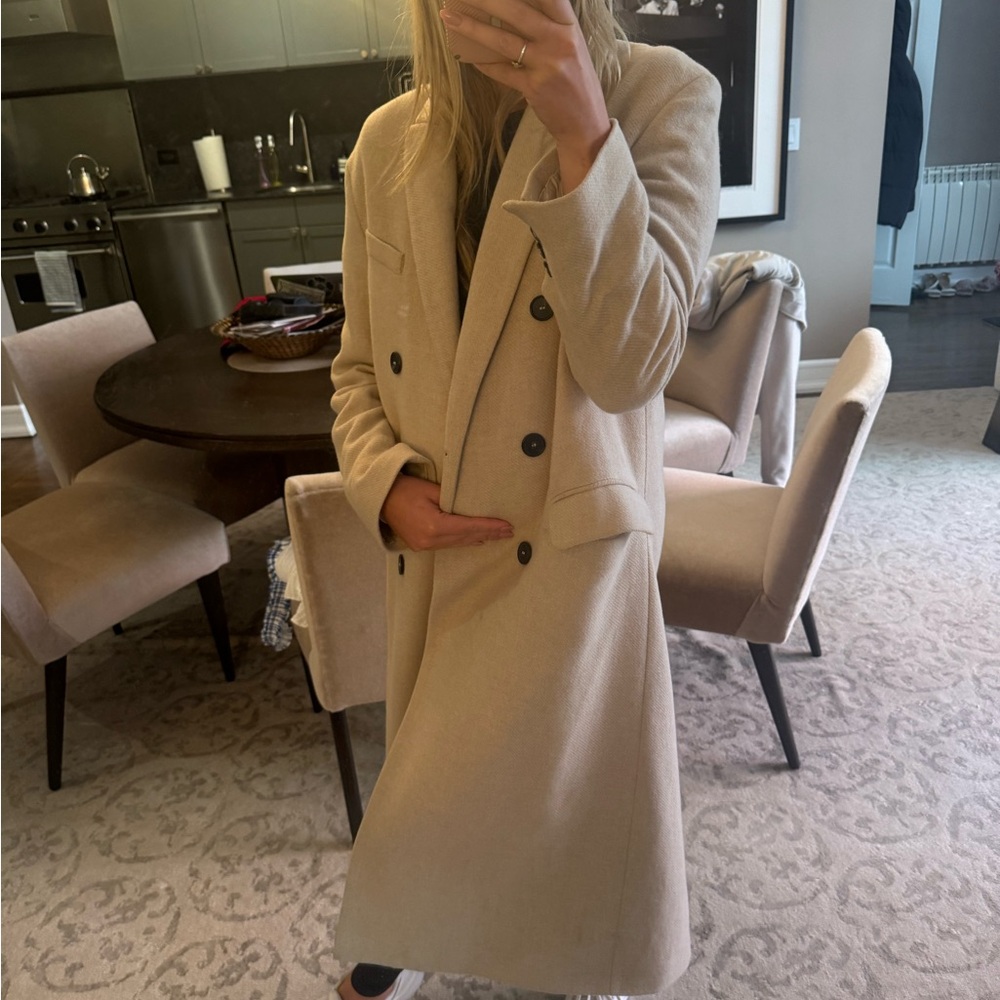 Zara Tan Double-Breasted Trench Coat - Picture 4 of 7